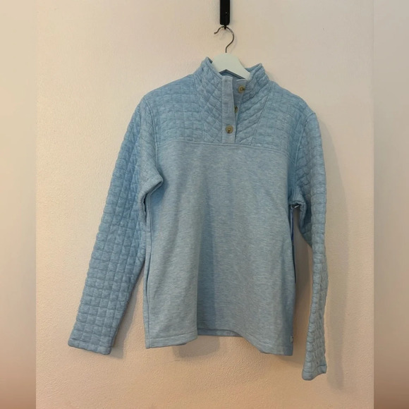 Southern Tide Kelsea Quilted Heather Pullover Color Dream Blue - Picture 5 of 8